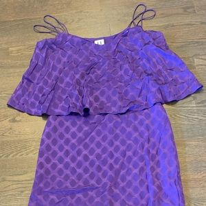 Halston Heritage Purple Silk Dress